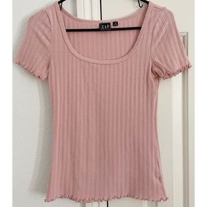 Pointelle Scoop Neck Tee
